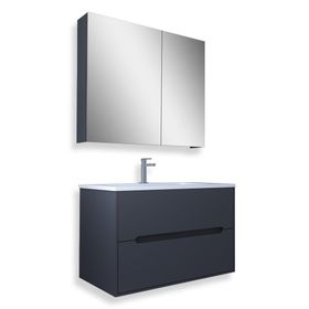 Teta Antrasit Madrıd 65 cm Mdf Banyo Dolabı Seti
