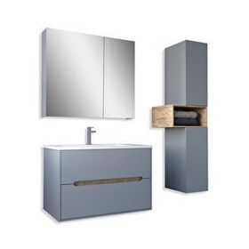 Teta Atlantik Çam-Sis Gri Madrid 65 cm Mdf Banyo Dolabı Seti