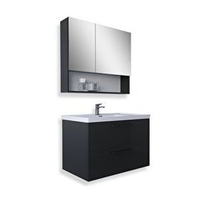 Teta Batum 65 cm Antrasit Mdf Banyo Dolabı Seti