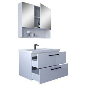 Teta Batum 65 cm Beyaz Mdf Banyo Dolabı Seti