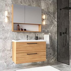 Teta Batum 65 cm Teak Mdf Banyo Dolabı Seti