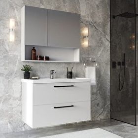 Teta Batum 80 cm Beyaz Mdf Banyo Dolabı Seti