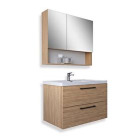 Teta Batum 80 cm Teak Mdf Banyo Dolabı Seti