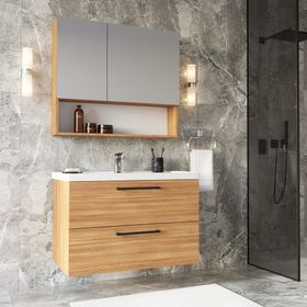 Teta Batum 80 cm Teak Mdf Banyo Dolabı Seti