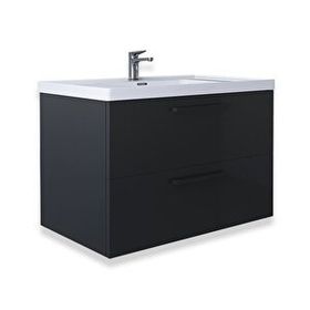 Teta Home Batum 65 cm Antrasit MDF Banyo Lavabolu Alt Dolap