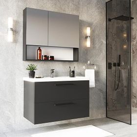Teta Home Batum 65 cm Antrasit MDF Banyo Lavabolu Alt Dolap