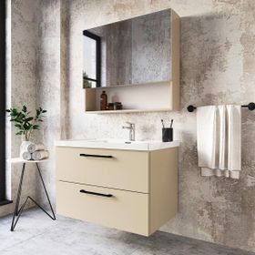 Teta Home Batum 65 cm Kahve MDF Banyo Dolabı Seti