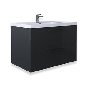 Teta Home Batum 80 cm Antrasit MDF Lavabolu Banyo Alt Dolabı