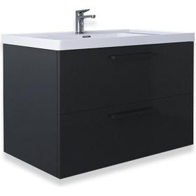 Teta Home Batum 80 cm Antrasit MDF Lavabolu Banyo Alt Dolabı