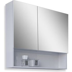 Teta Home Batum 80 cm Beyaz MDF Banyo Aynalı Üst Dolabı