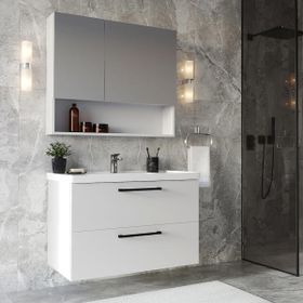 Teta Home Batum 80 cm Kahve MDF Banyo Dolabı Seti