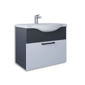 Teta Home Eko 65 cm Antrasit MDF Lavabolu Banyo Alt Dolabı