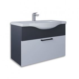 Teta Home Eko 80 cm Antrasit Beyaz MDF Lavabolu Banyo Alt Dolabı