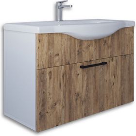 Teta Home Eko 80 cm Atlantik Çam Beyaz MDF Lavabolu Banyo Alt Dolabı