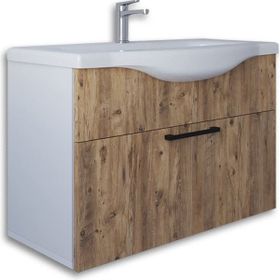 Teta Home Eko 80 cm Atlantik Çam Beyaz MDF Lavabolu Banyo Alt Dolabı