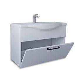 Teta Home Eko 80 cm Beyaz MDF Lavabolu Banyo Alt Dolabı