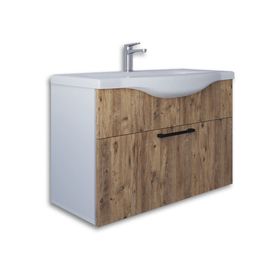 Teta Home Eko 80 cm Beyaz MDF Lavabolu Banyo Alt Dolabı