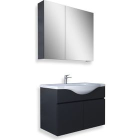 Teta Home Kahire 65 cm Antrasit MDF Banyo Dolabı Seti