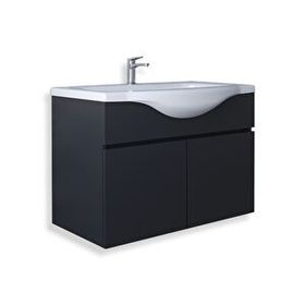 Teta Home Kahire 80 cm Antrasit MDF Lavabolu Banyo Alt Dolabı