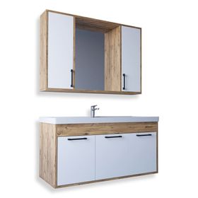 Teta Home Lizbon Atlantik Çam Beyaz 100 cm Mdf Banyo Dolabı Seti