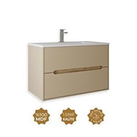 Teta Home Madrid 80 cm Antrasit Atlantik Çam MDF Banyo Lavabolu Alt Dolap