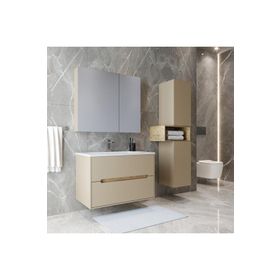 Teta Home Madrid Antrasit 65 cm Mdf Banyo Dolabı Seti ve Boy Dolabı