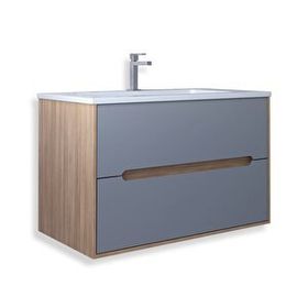Teta Home Madrid Teak Sis Gri 65 cm MDF Banyo Lavabolu Alt Dolap