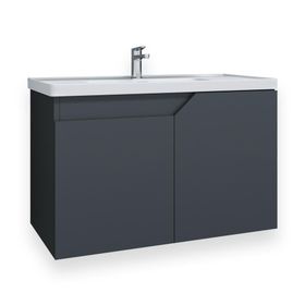 Teta Home Napoli 80 cm Antrasit MDF Banyo Lavabolu Alt Dolap