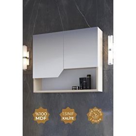 Teta Home Napoli 80 cm Bej MDF Banyo Üst Dolabı