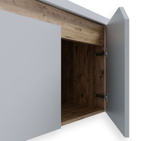 Teta Home Napoli 80 cm MDF Atlantik Çam Beyaz Banyo Dolabı Seti + Boy Dolabı
