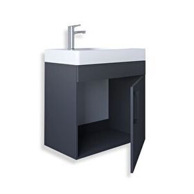 Teta Home Rio 45 cm MDF Antrasit Banyo Lavabolu Alt Dolap