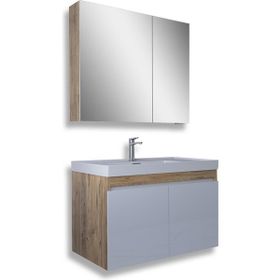 Teta Home Tokyo 65 cm Atlantik Çam-Beyaz MDF Banyo Dolabı Seti