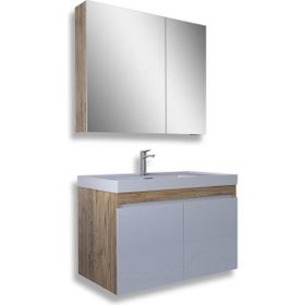 Teta Home Tokyo 65 cm Atlantik Çam-Beyaz MDF Banyo Dolabı Seti