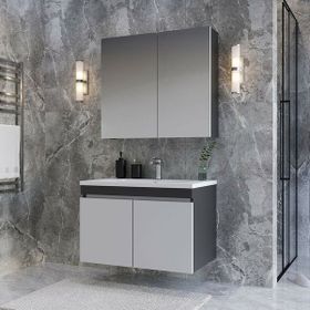 Teta Home Tokyo 65 cm MDF Antrasit-Beyaz Banyo Dolabı Seti