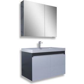 Teta Home Tokyo 65 cm MDF Antrasit-Beyaz Banyo Dolabı Seti