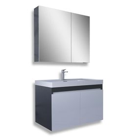 Teta Home Tokyo 65 cm MDF Antrasit-Beyaz Banyo Dolabı Seti