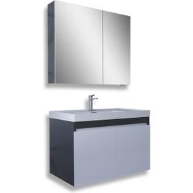 Teta Home Tokyo 65 cm MDF Antrasit-Beyaz Banyo Dolabı Seti