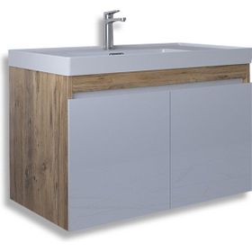 Teta Home Tokyo 65 cm MDF Atlantik Çam - Beyaz Banyo Lavabolu Alt Dolap