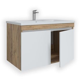 Teta Home Tokyo 65 cm MDF Atlantik Çam - Beyaz Banyo Lavabolu Alt Dolap