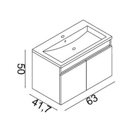 Teta Home Tokyo 65 cm MDF Banyo Lavabolu Alt Dolap