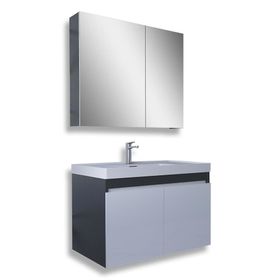 Teta Home Tokyo 80 cm Antrasit-Beyaz MDF Banyo Dolabı Seti