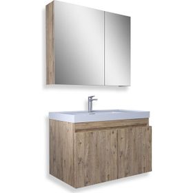 Teta Home Tokyo Atlantik Çam 80 cm MDF Banyo Dolabı Seti