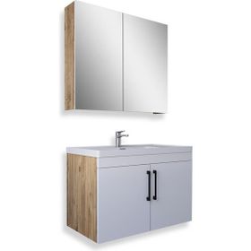Teta Home Yalova 65 cm - Beyaz MDF Banyo Dolabı Seti