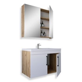 Teta Home Yalova 80 cm Beyaz Mdf Banyo Dolabı Seti
