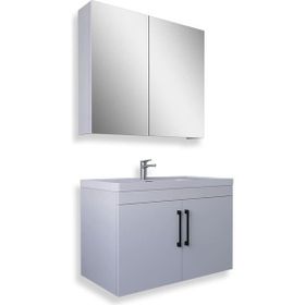 Teta Home Yalova 80 cm Beyaz Mdf Banyo Dolabı Seti