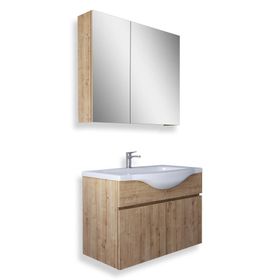 Teta Kahire 65 cm Safir Meşe Mdf Banyo Dolabı Seti