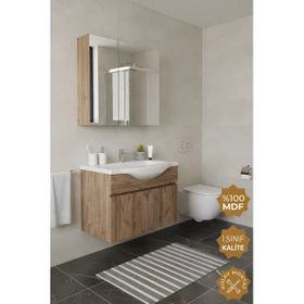 Teta Kahire 80 cm Atlantik Çam Mdf Banyo Dolabı Seti