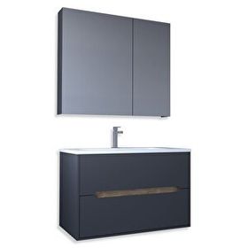 Teta Madrid 80 cm Antrasit Mdf Banyo Dolabı Seti