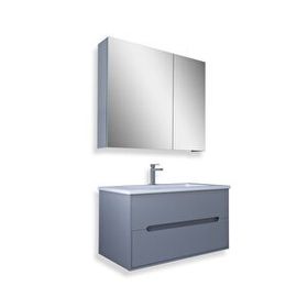 Teta Madrid 80 cm Sis Gri Mdf Banyo Dolabı Seti