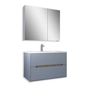Teta Madrid 80 cm Sis Gri Mdf Banyo Dolabı Seti